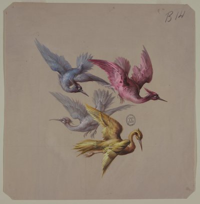 Wzory tapet i tekstyliów: ptaki autorstwa Unknown artist