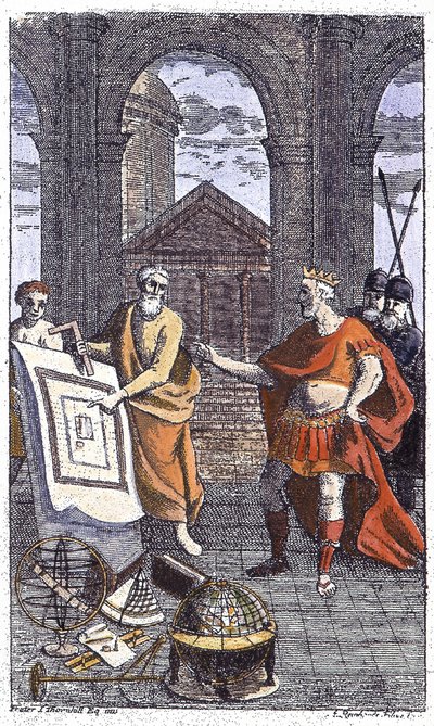 Szczegół z 27797: „”Histoire zobowiązania et statutes de la très venerable Confraternity des Francs-Masons””: Frontispice grawerowane przez Reinhardta Jr. Ander autorstwa Unknown artist