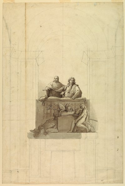 Szczegółowy widok trzech postaci autorstwa Unknown artist
