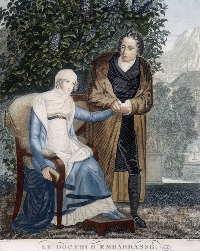 Doktor Embossed (przed chorą kobietą). autorstwa Unknown artist