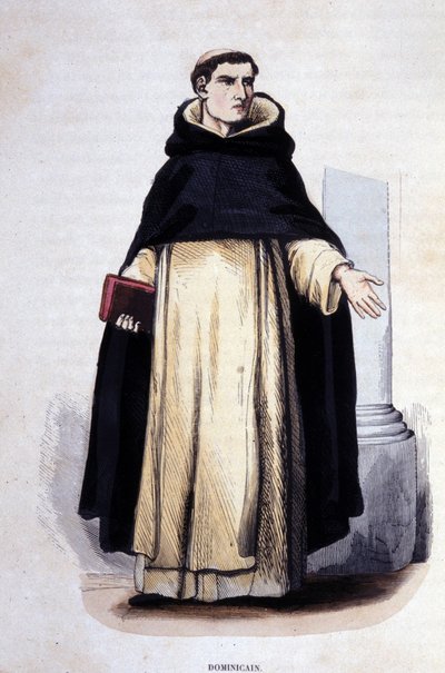 Dominikański. Rycina z albumu na zakony, Paryż autorstwa Unknown artist