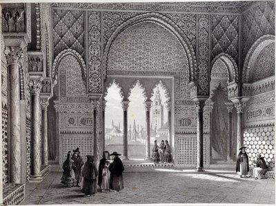Salon Don Pedro w Alcazar w Sewilli. autorstwa Unknown artist