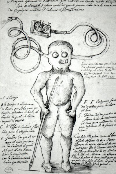 Rysunek przedstawiający mężczyznę ubranego w garnitur. Peru autorstwa Unknown artist
