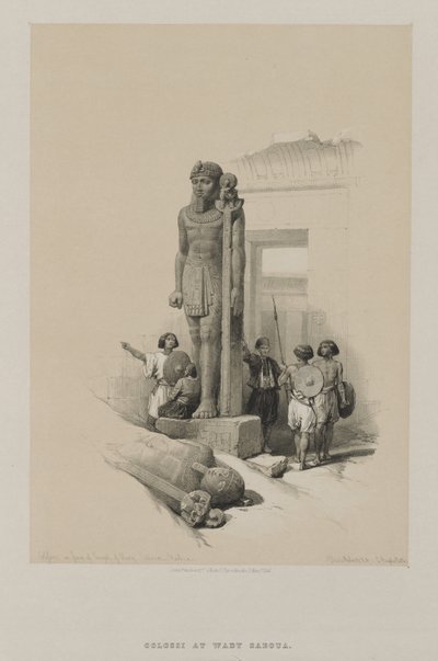 Egipt i Nubia, Tom II: Kolos przed świątynią w Wady Saboua, Nubia autorstwa Unknown artist