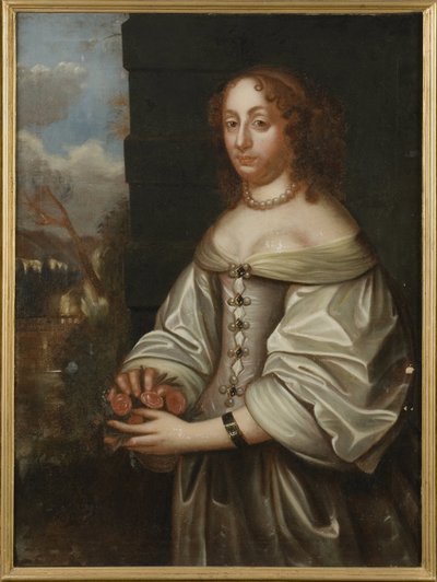 Eleonore Catherine de Deux Ponts Cleebourg, Księżniczka Szwedzka i Landgraf Hesji Eschwege - Portret hrabiny Palatynatu Eleonory Katarzyny z Zweibruecken (1626-1692), Landgraf Hesji-Eschwege, Anonim. Olej na płótnie. Wymiar: 105x77 cm. autorstwa Unknown artist