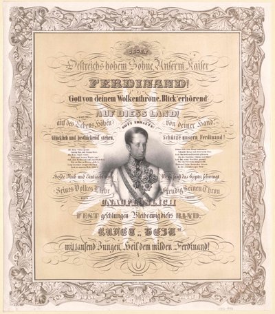Cesarz Austrii Ferdynand I (druk) autorstwa Unknown artist