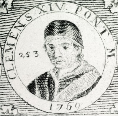 Grawerowanie papieża Klemensa XIV (1705 - 1774). autorstwa Unknown artist