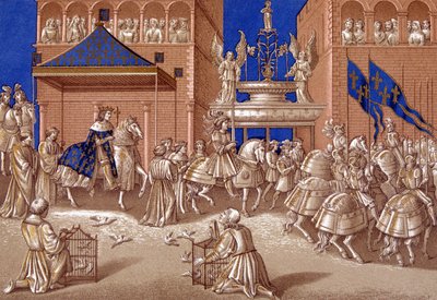 Wjazd Karola VII (1403-1461) do Paryża. XIX-wieczna chromolitografia. autorstwa Unknown artist