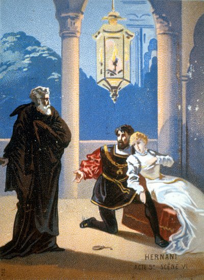 Ernani de Giuseppe Verdi, akt V, scena 6. autorstwa Unknown artist