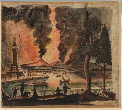 Erupcja Wezuwiusza autorstwa Unknown artist