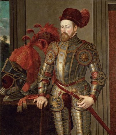 Ferdynand II Tyrolski (Habsburgów), Arcyksiążę Austrii - Portret Ferdynanda II (1529-1595), Arcyksiążę Austrii, Anonim . Olej na płótnie, ok. 1557. Muzeum Historii Sztuki, Wiedeń autorstwa Unknown artist