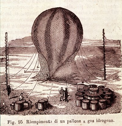 Operacja napełniania kolby gazowego wodoru. autorstwa Unknown artist