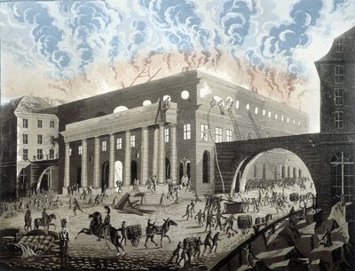 Pożar Odeonu w Paryżu w 1820 r. autorstwa Unknown artist