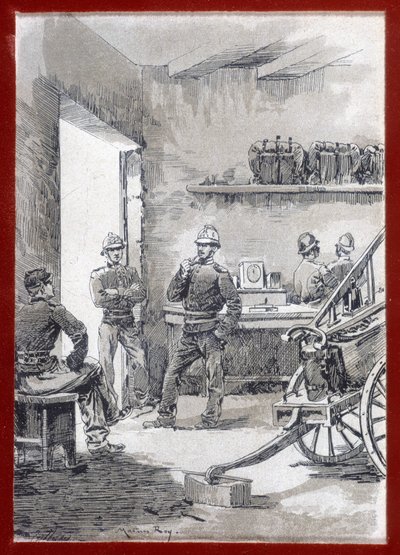 Strażacy w koszarach: poczta miejska - b.d autorstwa Unknown artist