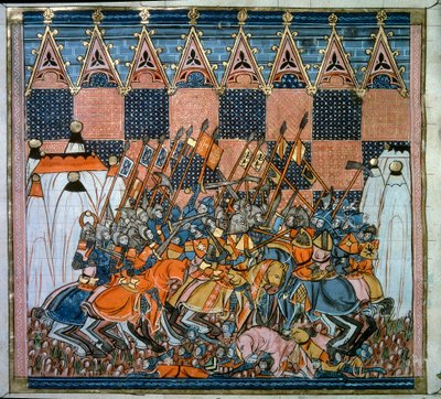 Pierwsza krucjata: oblężenie i zdobycie Jerozolimy przez przeprawy prowadzone przez Godefroy de Bouillon (1058-1100) w 1099. Miniatura z „Chronicles d