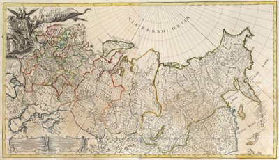 Pierwsza mapa ogólna Imperium Rosyjskiego - Anonimowy mistrz - 1745 - Miedzioryt, akwarela - Akademia Nauk, Sankt Petersburg autorstwa Unknown artist