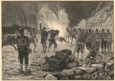 Pierwsza wojna chińsko-japońska - japońska wojna chińsko-chińska, wyokrętowanie w Chemulpo (Inchon w Korei) w 1894 r. - Grawerowanie z 1894 r. autorstwa Unknown artist