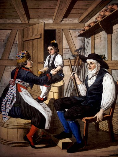 Pierwsza komunia kalwinistów szwajcarskich. 19 wiek. autorstwa Unknown artist