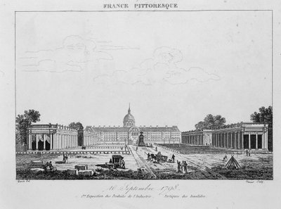 Pierwsza wystawa produktów przemysłowych: Portique des Invalides, 10 września autorstwa Unknown artist