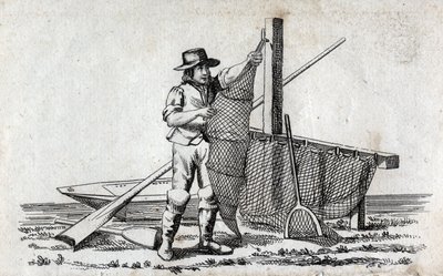 Rybak i kabaretki. Drobne grawerowanie z XVIII wieku. Prywatna kolekcja. autorstwa Unknown artist