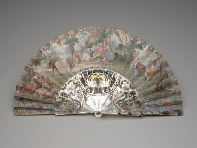 Składany wachlarz ze sceną pasterską, ok. 1740-50 autorstwa Unknown artist