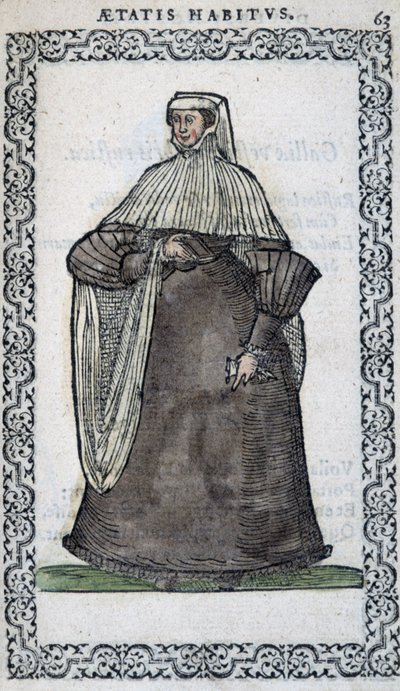 Francuzka w żałobie - w „Habits et éffigies” Jeana Sulperiusa autorstwa Unknown artist