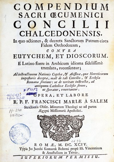 Przed „Kompendium Rady Ekumenicznej Chalcedońskiej”” autorstwa Unknown artist