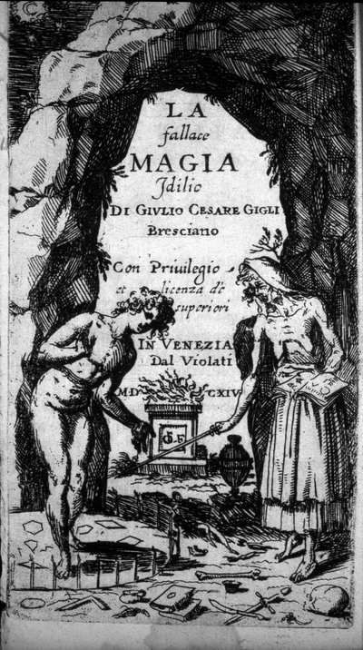 Frontyspicjum księgi przedstawiającej czarownice odprawiające magiczne rytuały autorstwa Unknown artist