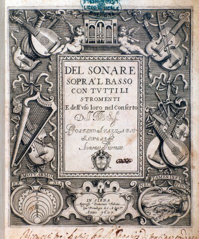 Frontispice del sonare sopra il basso Agostino Agazzari autorstwa Unknown artist