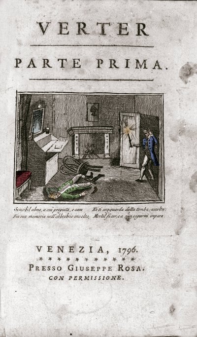Frontyspicjum włoskiego wydania „Cierpienia młodego Wertera” Johanna Wolfganga von Goethego (1749-1832) 1796 (Frontypis włoskiego wydania „Cierpienia młodego Wertera”” Goethego autorstwa Unknown artist