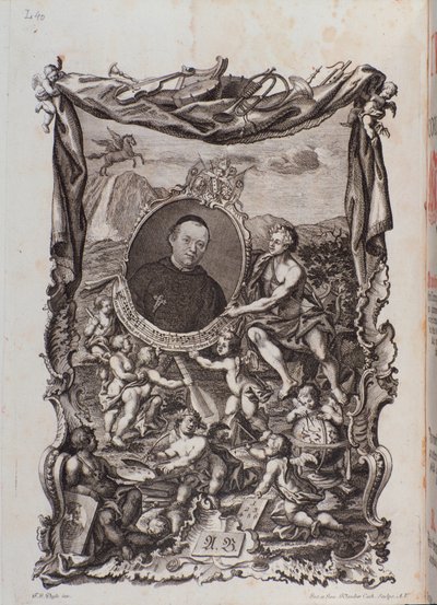 Frontyspis z portretem dzieła Tractatus musicus autorstwa Meinrada Spiess autorstwa Unknown artist