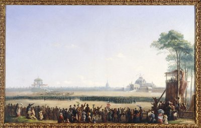 Uroczystość 10 maja 1852 r. na Polach Marsowych, rozdanie orłów i poświęcenie flag autorstwa Unknown artist
