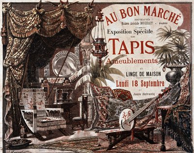 Meble i dywany meblowe - reklama sklepu „Le bon marche”, koniec XIX wieku. autorstwa Unknown artist