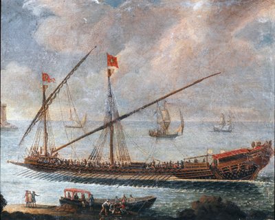 Galera opuszczająca port w Genui (obraz autorstwa Unknown artist