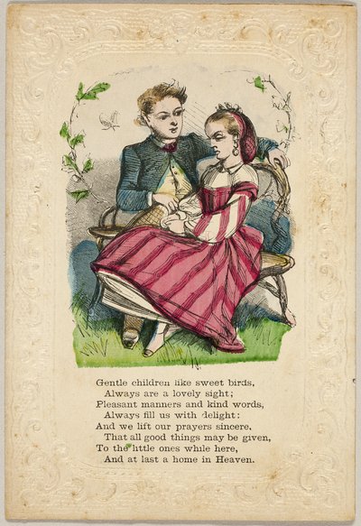 Delikatne dzieci jak słodkie ptaki (walentynka) autorstwa Unknown artist