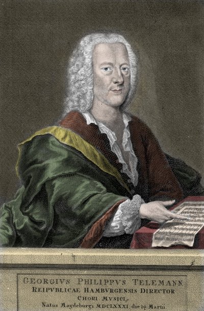 Georg Philipp Telemann (1681-1767), niemiecki kompozytor. autorstwa Unknown artist