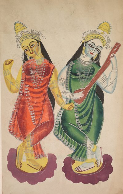Boginie Lakszmi i Saraswati (odwrócona) autorstwa Unknown artist