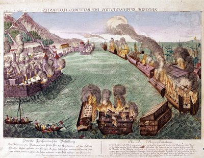 Wielkie Oblężenie Gibraltaru 1779-1783 (grawerowanie) autorstwa Unknown artist