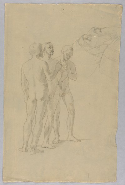 Grupa trzech męskich aktów autorstwa Unknown artist