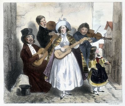 Grupa muzyków ulicznych, koniec XIX wieku autorstwa Unknown artist