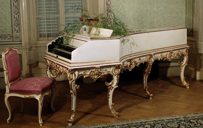 Klawesyn austriackiego kompozytora Wolfganga Amadeusza Mozarta (1756-1791) (klawesyn austriackiego kompozytora Mozarta) XVIII-wieczna Praga, Muzeum Mozarta autorstwa Unknown artist