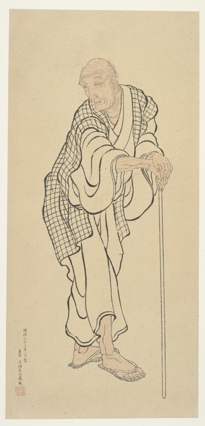 Hokusai jako staruszek autorstwa Unknown artist