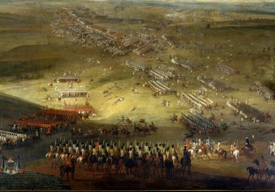 Wojna w Holandii: Bitwa pod Kokesberg (1677) zwana także Kochersberg (w Alzacji) Anonimowy obraz z 1677 r. Chateau De Vaux Le Viscount. autorstwa Unknown artist