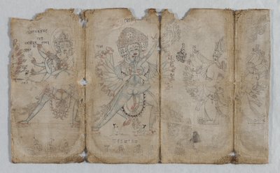 Rysunki ikonograficzne: Chakrashamvara z Wadżrawarahi, Hewadżra z Nairatmyą i Yamantaka (odwrócona) autorstwa Unknown artist