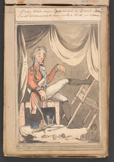 „Jeżeli ktoś mówi, że jestem pijany na straży – cholera, dam mu kopniaka – cholera” autorstwa Unknown artist