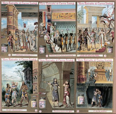 Ilustracja do opery „Aida” włoskiego kompozytora Giuseppe Verdiego (1813-1901). chromolitografia z końca XIX wieku. autorstwa Unknown artist