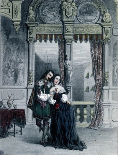 Ilustracja do II aktu opery „Alessandro Stradella” Friedricha von Flotow (1812-1883) kompozytora niemieckiego autorstwa Unknown artist