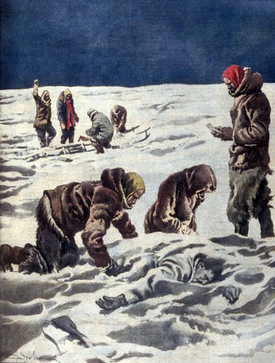 W 1930 norweska ekspedycja naukowa dr Horna odnalazła szczątki szwedzkiego odkrywcy Solomona Andrée autorstwa Unknown artist