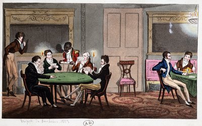 W angielskim klubie: „Cheating Tripot”, Anglia autorstwa Unknown artist