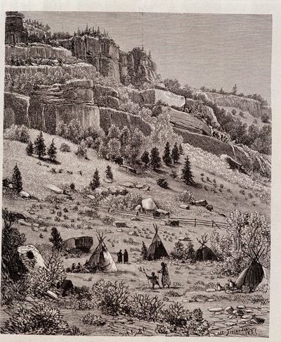 Obóz indiański w lesie Kaibab, USA - w „Tour du Monde” autorstwa Unknown artist